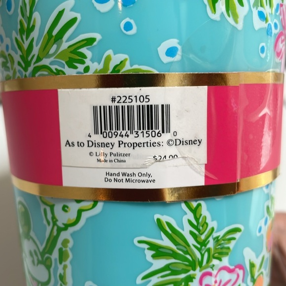 Lilly Pulitzer Disney Parks Collection X Minnie Mouse Tumbler, lid and straw. - Picture 4 of 9